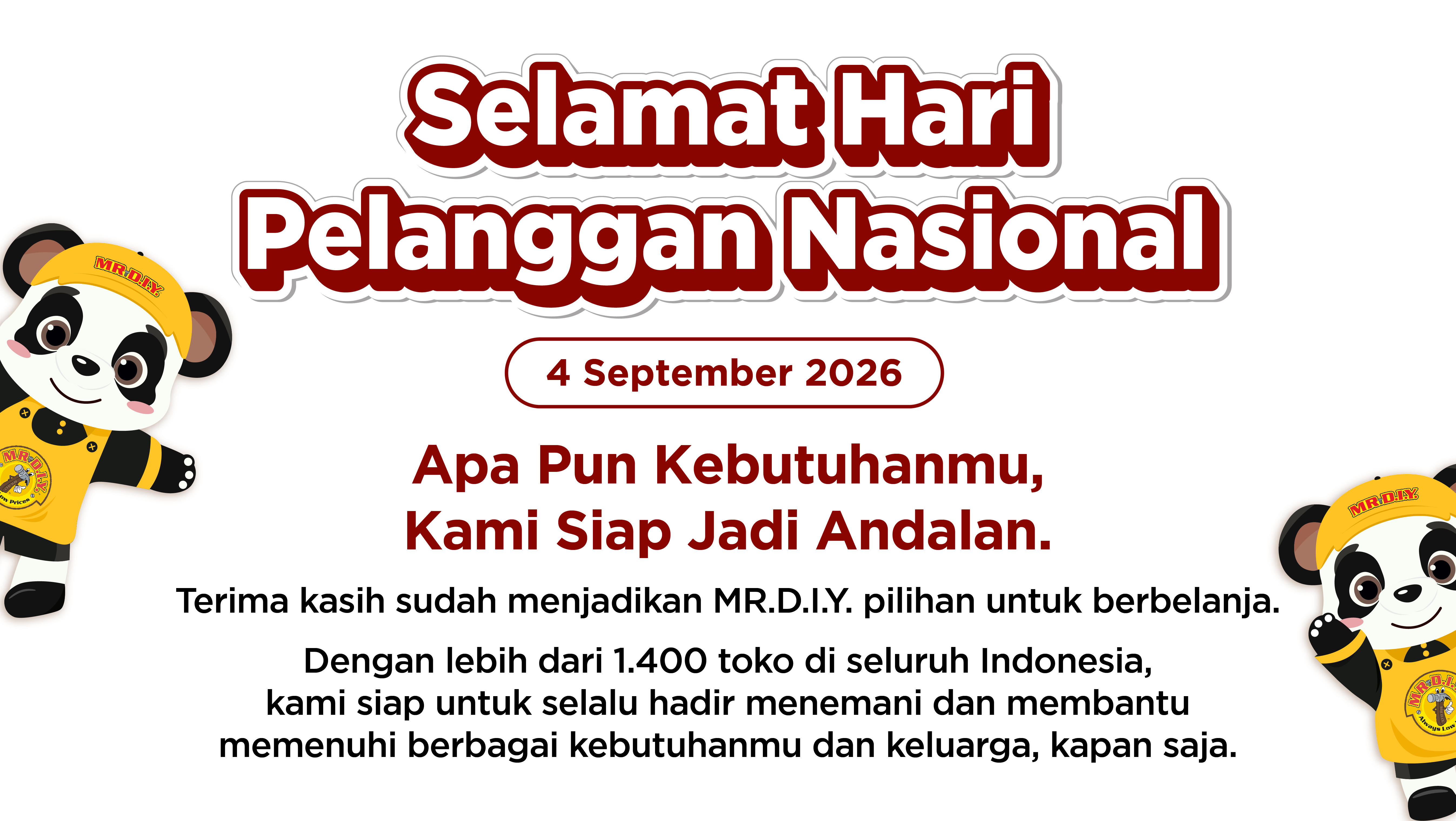 Rayakan Kemerdekaan dengan Produk Pilihan di MR.D.I.Y. - Hemat hingga 50%. Hadirkan Produk Lokal untuk Keluarga Indonesia