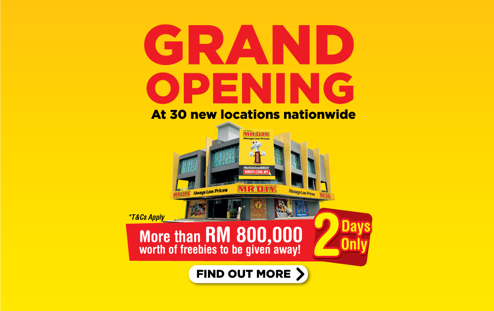 MR.DIY New Stores Grand Opening at 30 New Locations Nationwide 2020