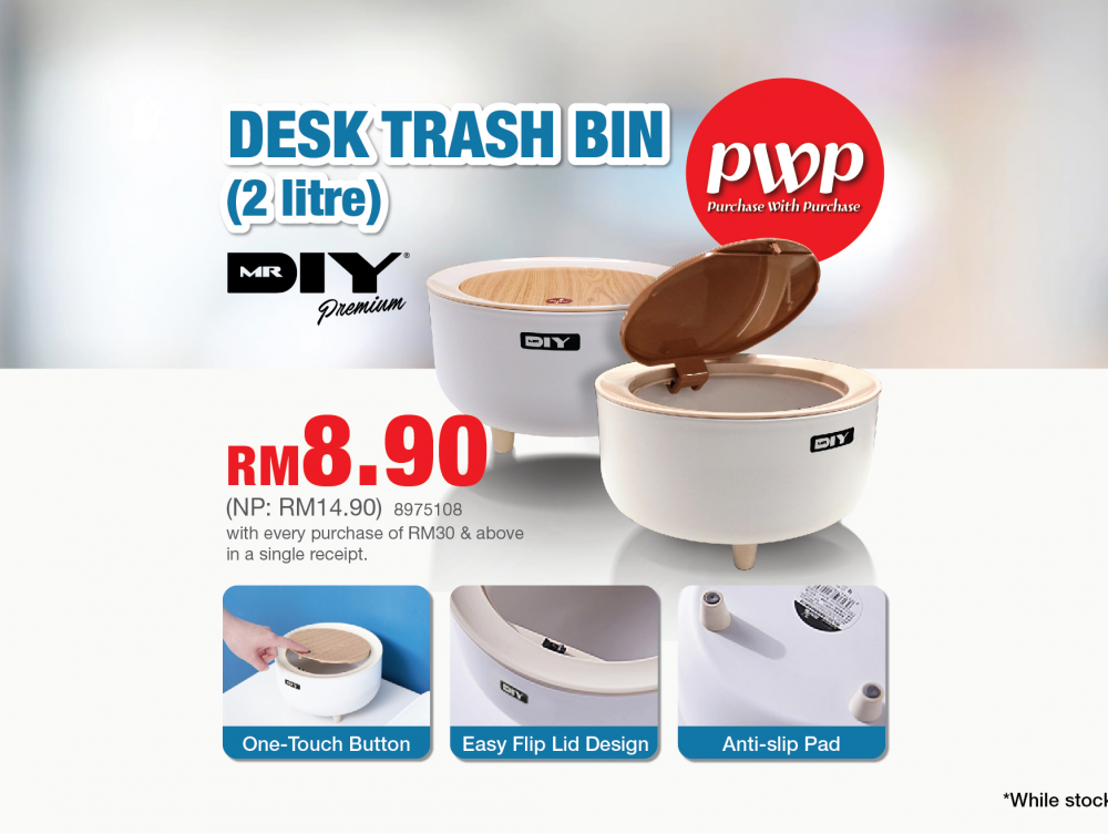 MR.DIY PWP Desk Trash Bin (2 Litre) 2021