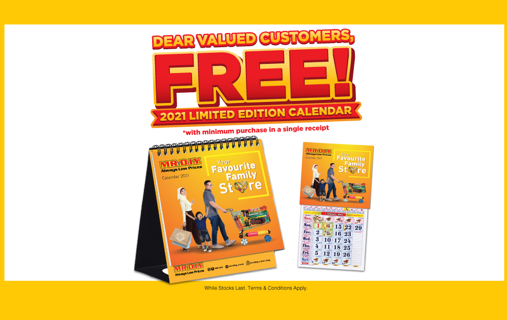 MR.DIY 2021 Limited Edition Calendar GWP