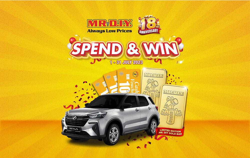 MR.DIY 18th Anniversary Spend & Win 2023