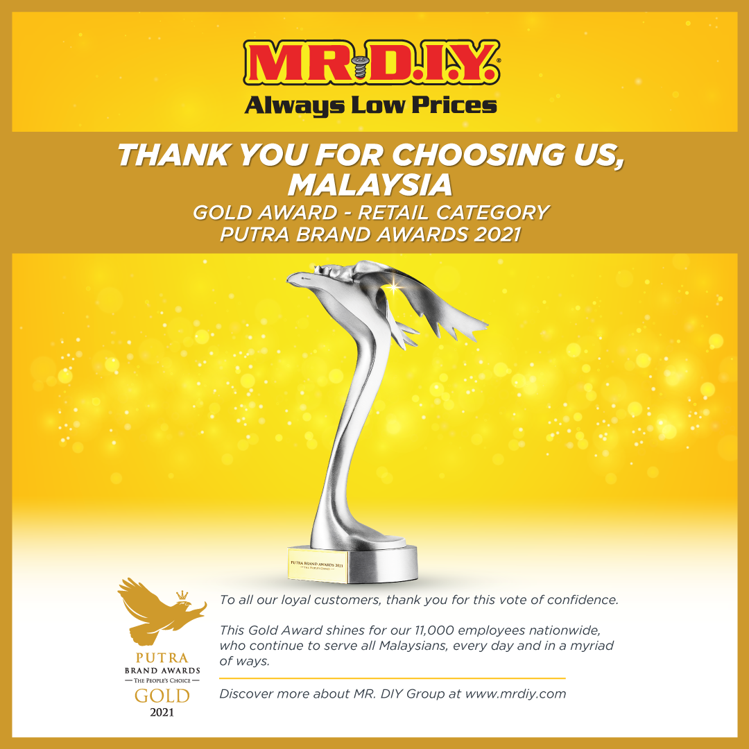 MR.DIY Takes its First-ever Gold in the Putra Brand Awards