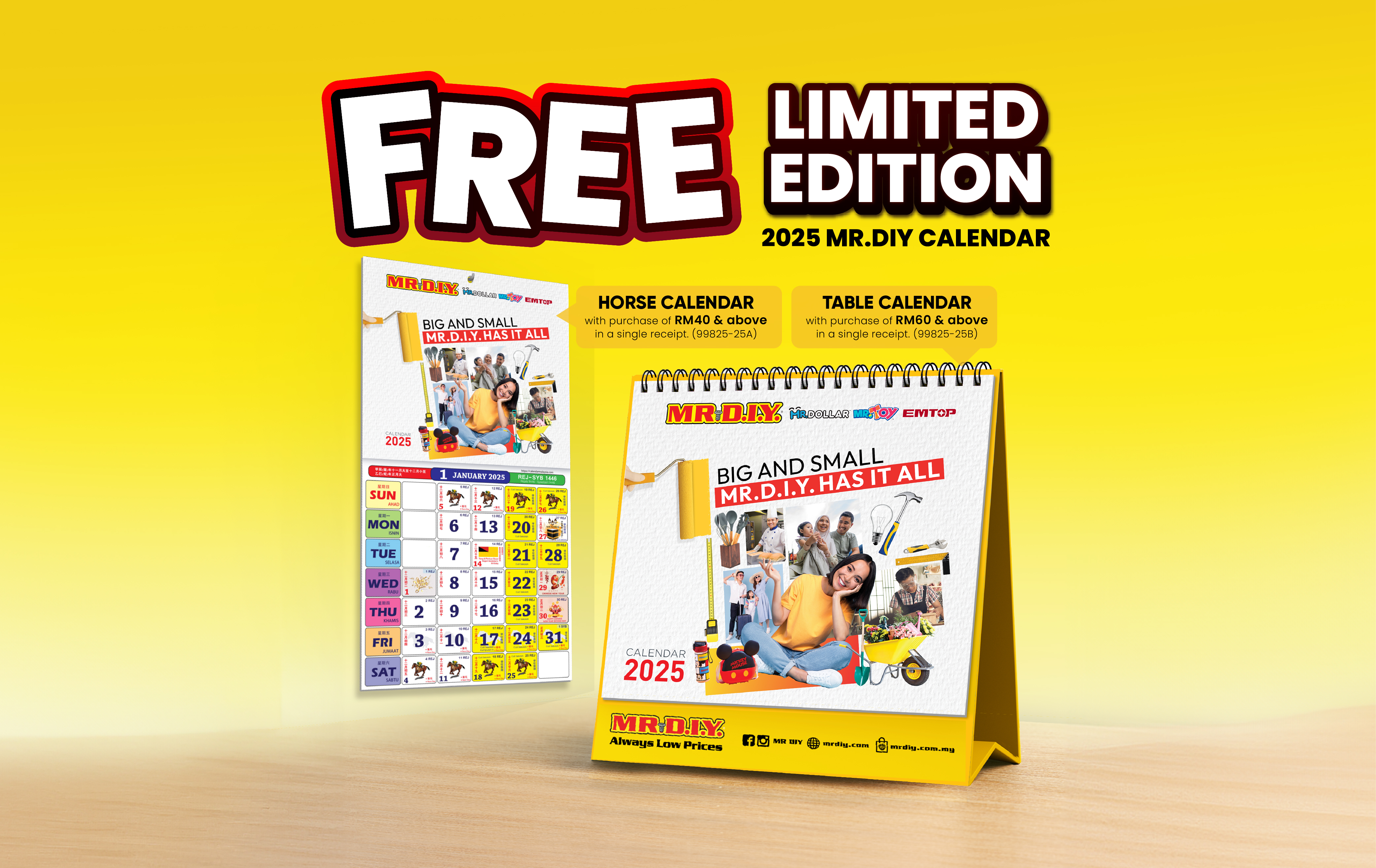 MR.DIY GWP 2025 Calendar