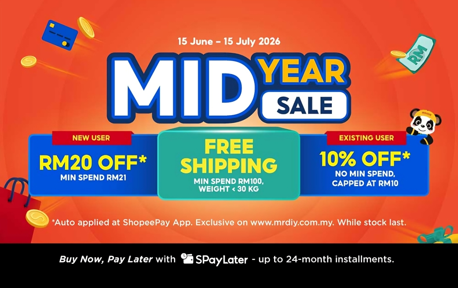 Shop & Jimat: MR.DIY Mid-Year Sale Online with SPayLater by Shopee
