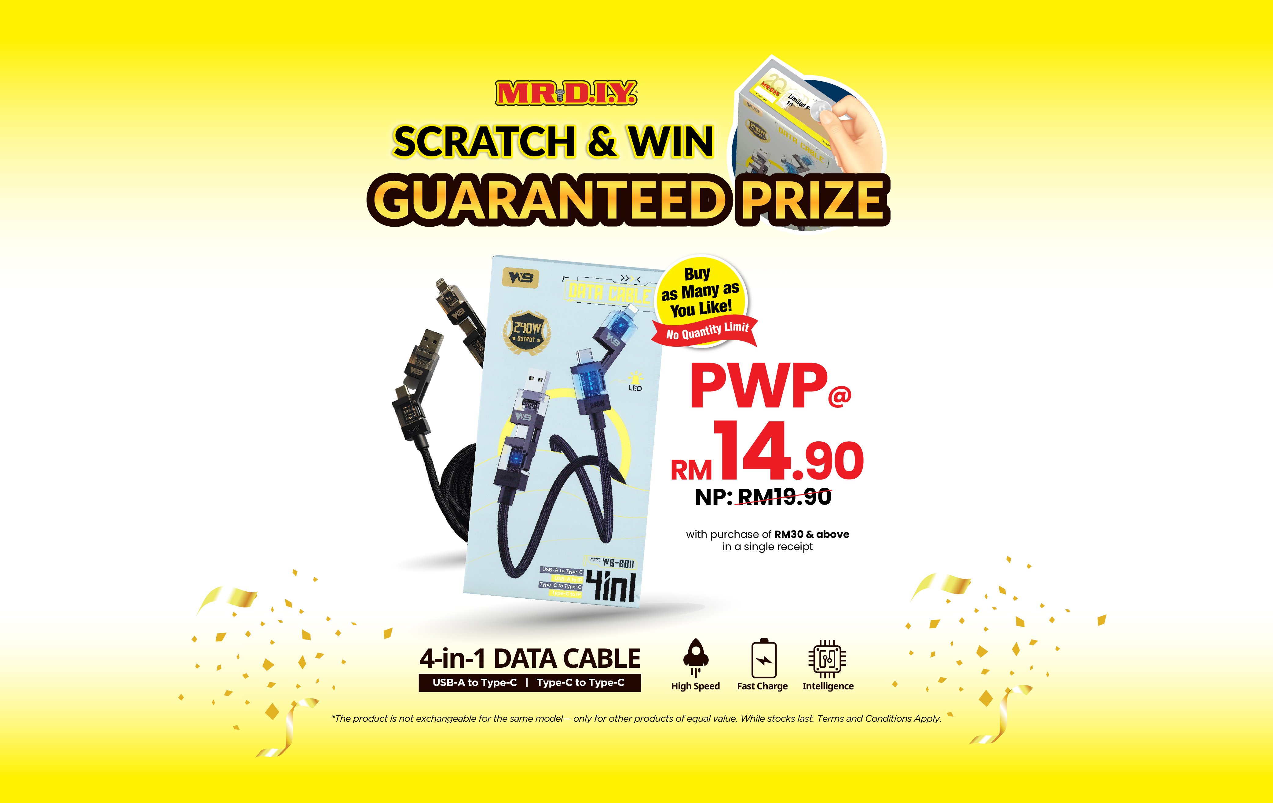 MR D.I.Y. PWP 4-in-1 Data Cable 2025