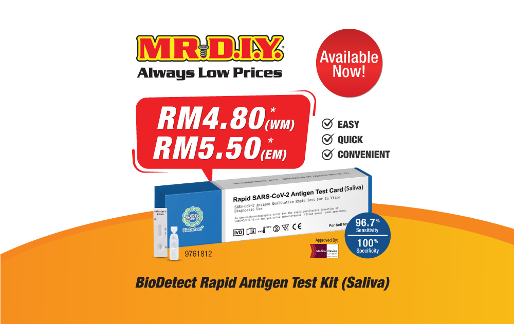 MR.DIY BioDetect COVID-19 Rapid Antigen Test Kit (Saliva) (9761812)