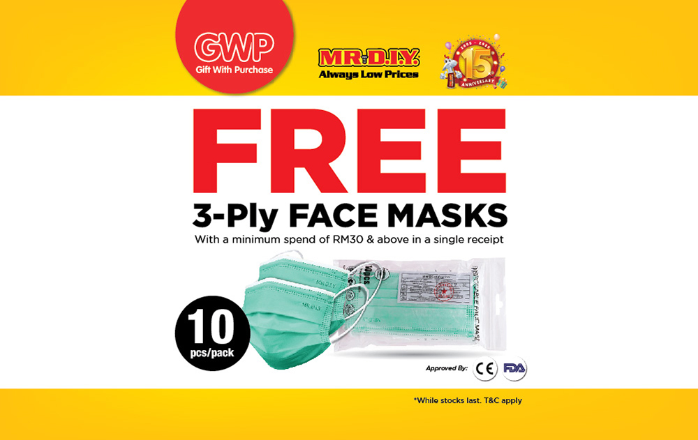 MR.DIY GWP Free 3-Ply Face Masks 2020