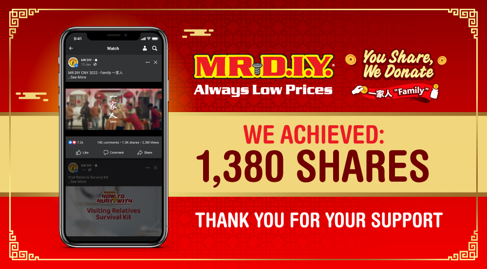 MR.DIY CNY 2022 "You Share, We Donate"