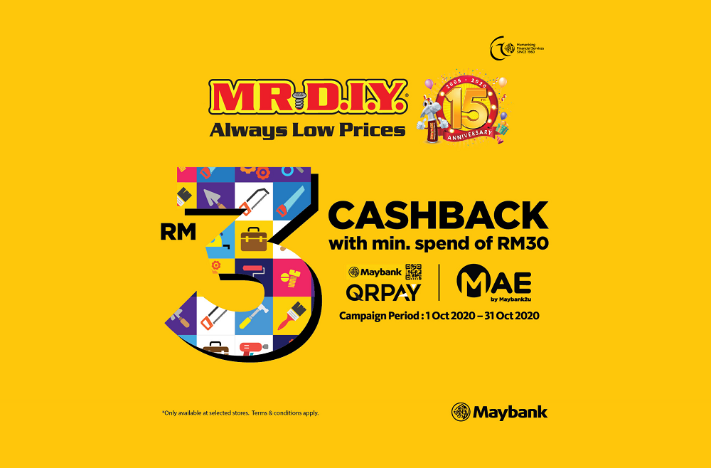 MR.DIY x Maybank QRPay & MAE RM3 Cashback 2020