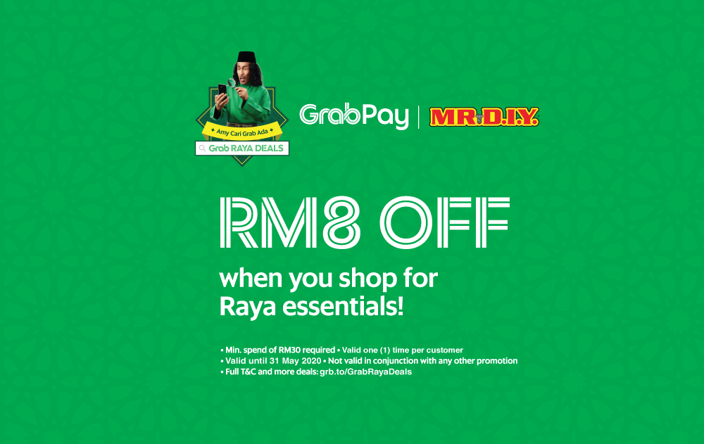 MR.DIY x Grab RM8 Off Raya Deals 2020